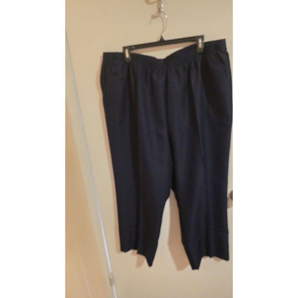 Alfred Dunner Pants Womens Plus Size 24W Proportioned Short Navy Pull on Casual